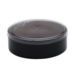 กล่องใสฝาลายดอกไม้ ตัวน้ำตาล ฝาใส RW 1358+1